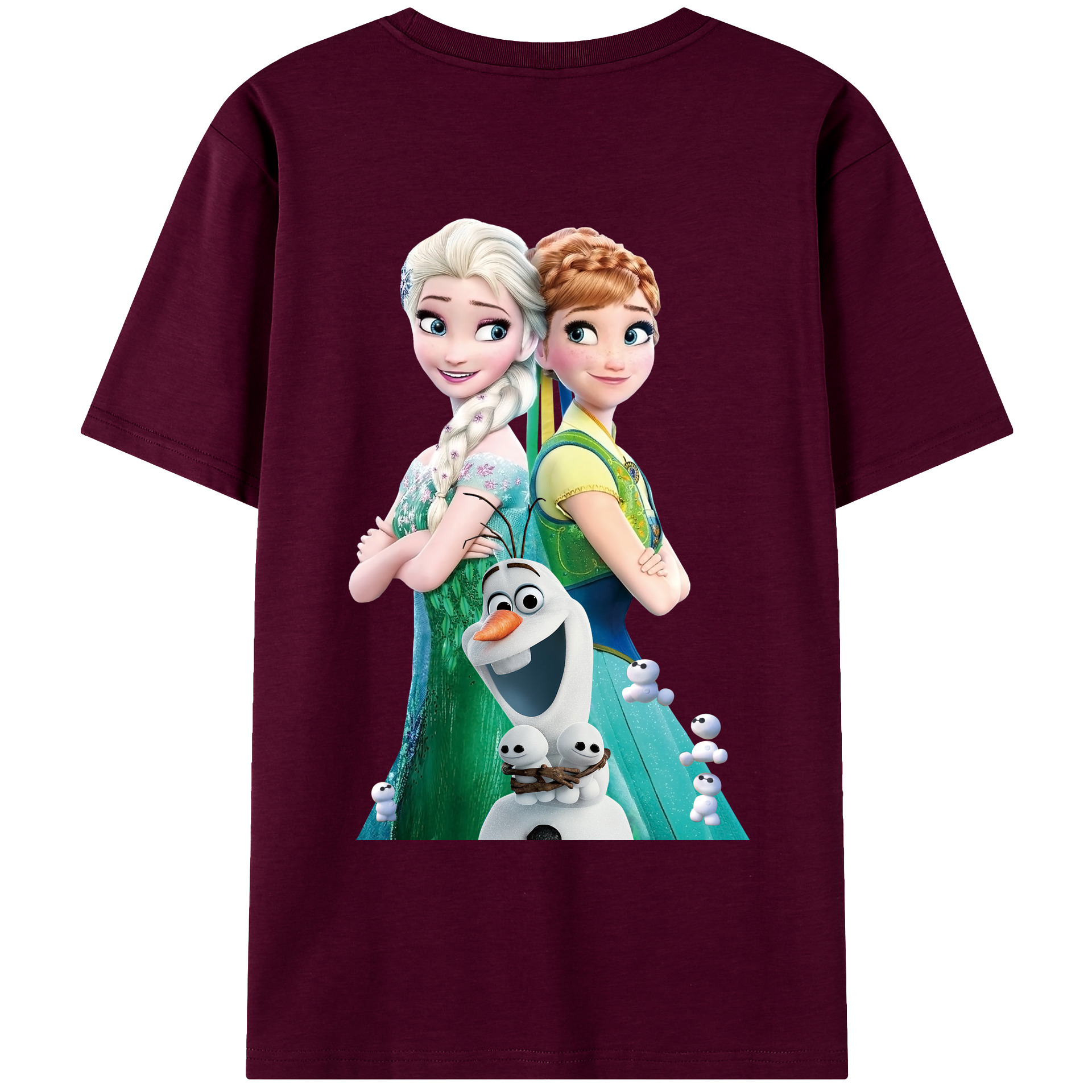 （画像用） アナと雪の女王 アンナ エルサ Frozen Anna Elsa レディース半袖Tシャツ(バックプリント)